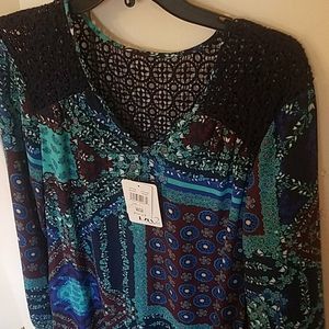 DR2 top, long, flowing tunic, high end. NWT